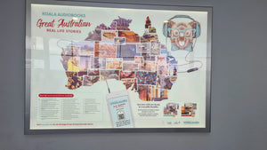 Koala Blue New 2024 states Our Airport Posters Being Scanned by Tourists